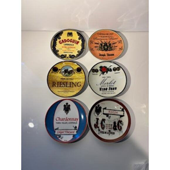 BIA Cordon Bleu Appetizer Plates Wine Labels Porcelain 6" Colorful Serveware - Picture 11 of 11